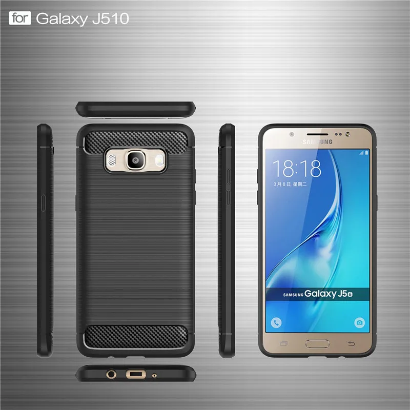 Для Samsung J5 2016 случай углеродного Волокно ультра супер тонкий задняя крышка мягкая