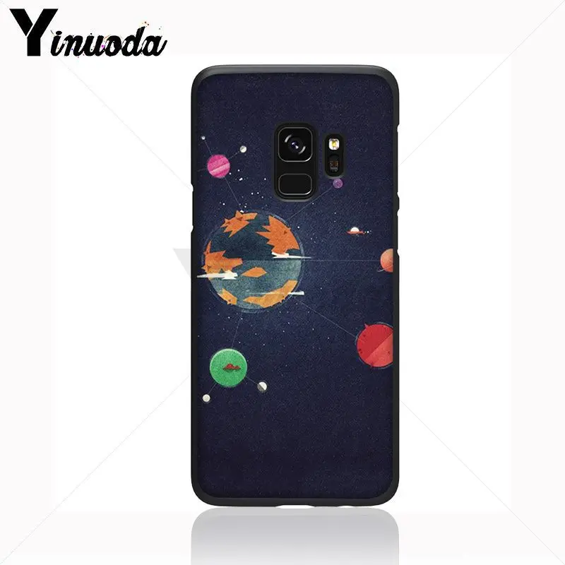 Мягкий чехол Yinuoda New Planet Space Pink Moon Spaceman для Samsung Galaxy s9 s8 plus note 8 note9 s7