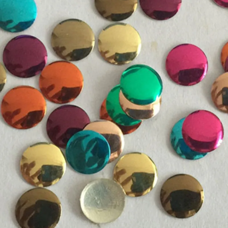 Круглые алюминиевые Стразы для одежды/обуви, разноцветные металлические заклепки с плоским основанием, 5 Х5 мм, 200 шт.