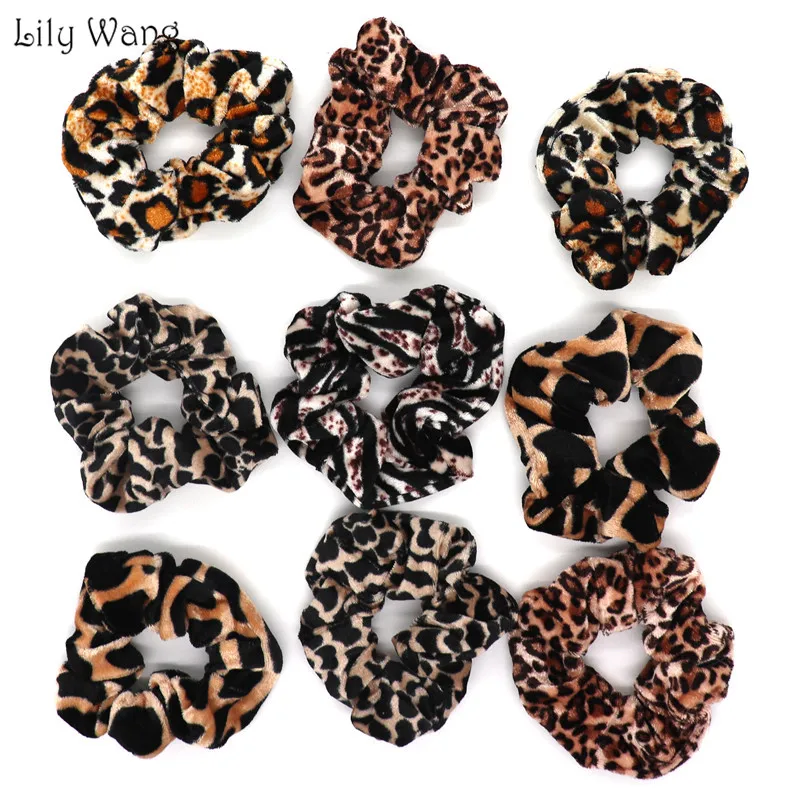 

1Pcs Leopard Velvet Scrunchies Pack Elastic Hair Rubber Bands Vintage Hair Ring Rope Ponytail Holder Women Girl Hair Accessories