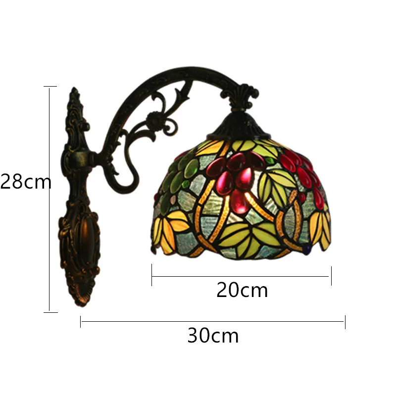 

Bathroom Lamp European Luxury Vintage Stained Glass Grapes Sconce Nordic Wall Lamps for Bar Restaurant Cafe Wall Lights
