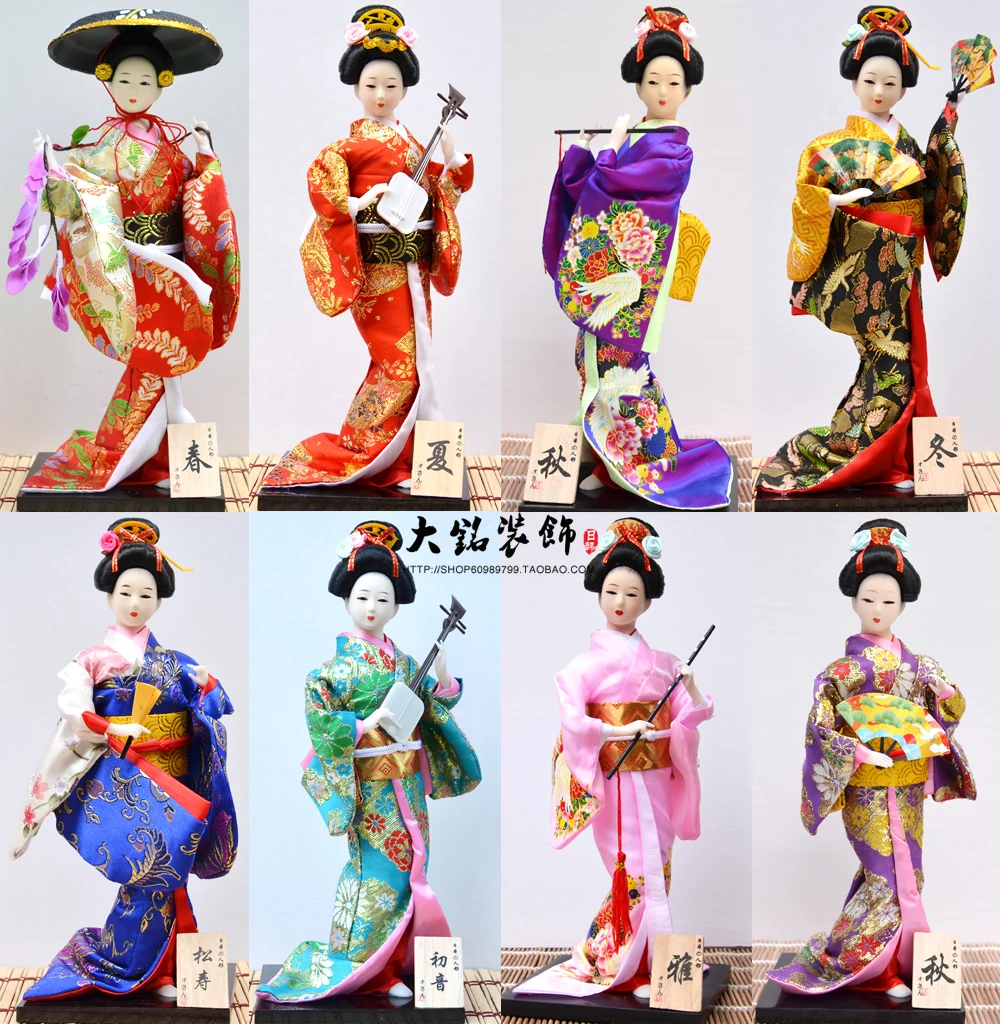 Японские Куклы 12 дюймов шелковые ручной работы для украшения девочек | Дом и сад