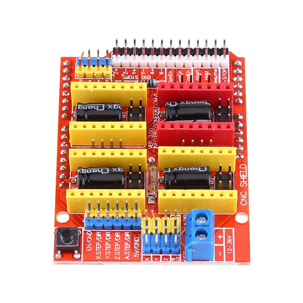 3D щит с ЧПУ для UNO R3 + 4 шт. A4988 Драйвер шагового двигателя Arduino принтера CNC защитная