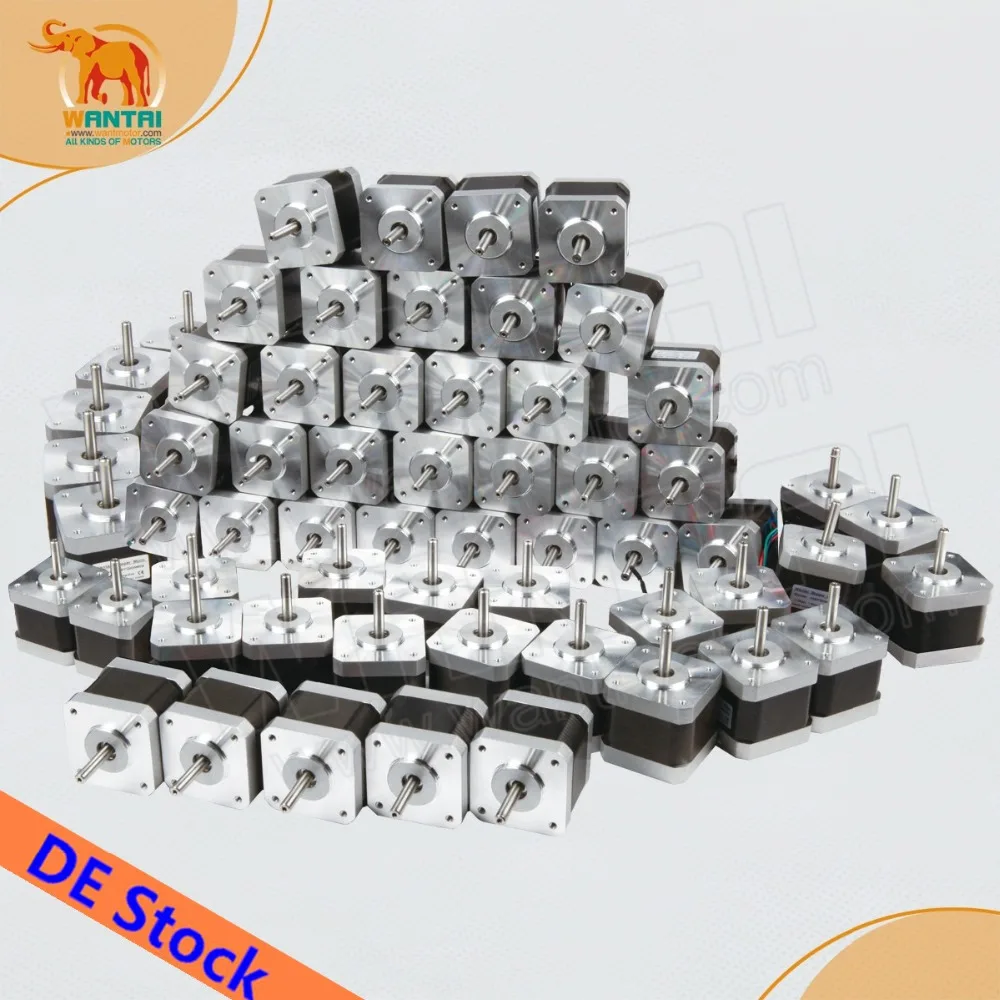 В наличии в Германии! Wantai 60 шт. Nema 17 шаговый двигатель 42BYGHW804 4800g.cm 48mm 1.2A CE ISO ROHS Reprap