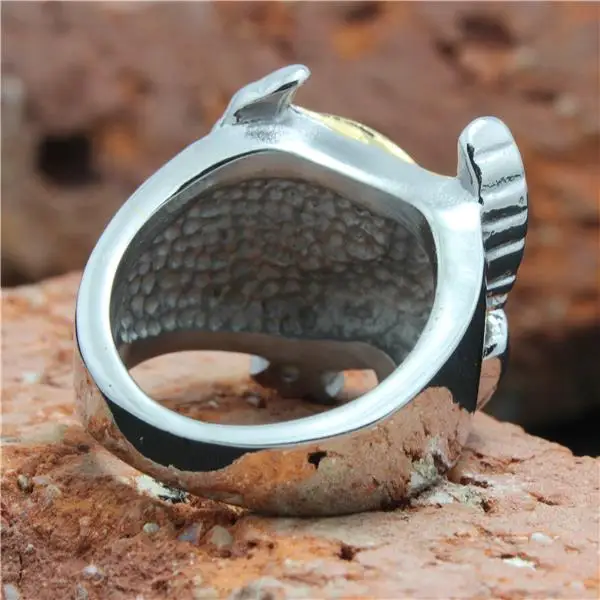 Мужское кольцо из нержавеющей стали 316L в стиле панк готический орел байкер