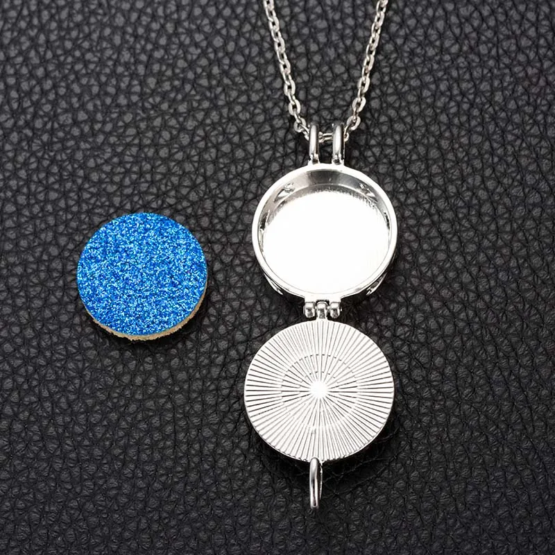 25 мм синий стеклянный шар Арома диффузор ожерелье открытый замок подвеска