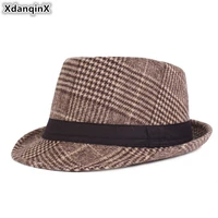 xdanqinx new winter mens fedoras hat thick warm jazz hats for men middle aged winter caps british fashion dads snapback cap
