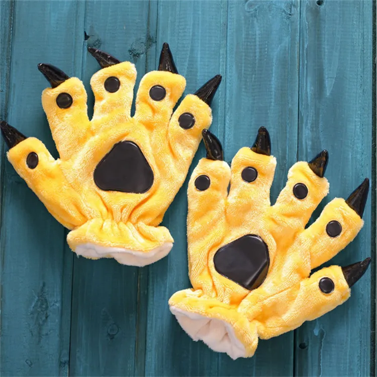 Adult Size Gloves Фланелевая пижама кигуруми с животными из мультфильмов для взрослых; Пижама с пчелами; халат; костюм для косплея; костюм для влюбленных; высокое качество - Цвет: Adult Size Gloves