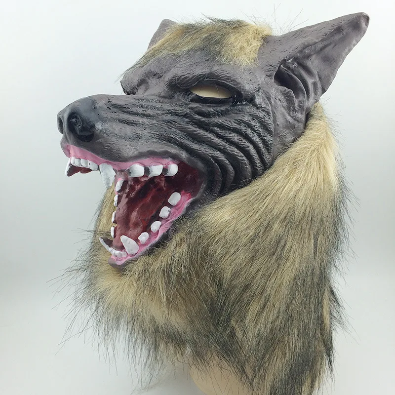 2018 страшная маска волка с перчатками страшный костюм на Хэллоуин меховая грива