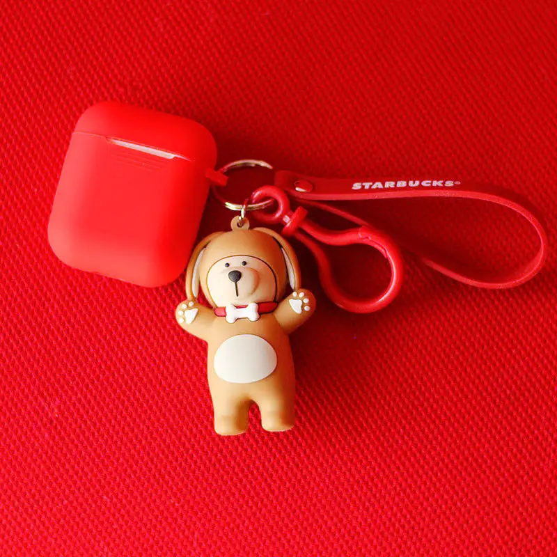 AirPods чехол ремень противоударный Для Apple Bluetooth наушники зарядка кофе медведь ультра тонкий мягкий чехол Милая защитная кожа