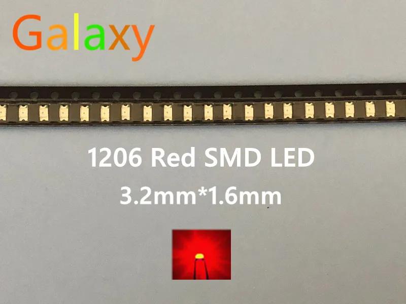 Бесплатная доставка 1206 красный светоизлучающий диод SMD СВЕТОДИОДНЫЙ 3216 диоды