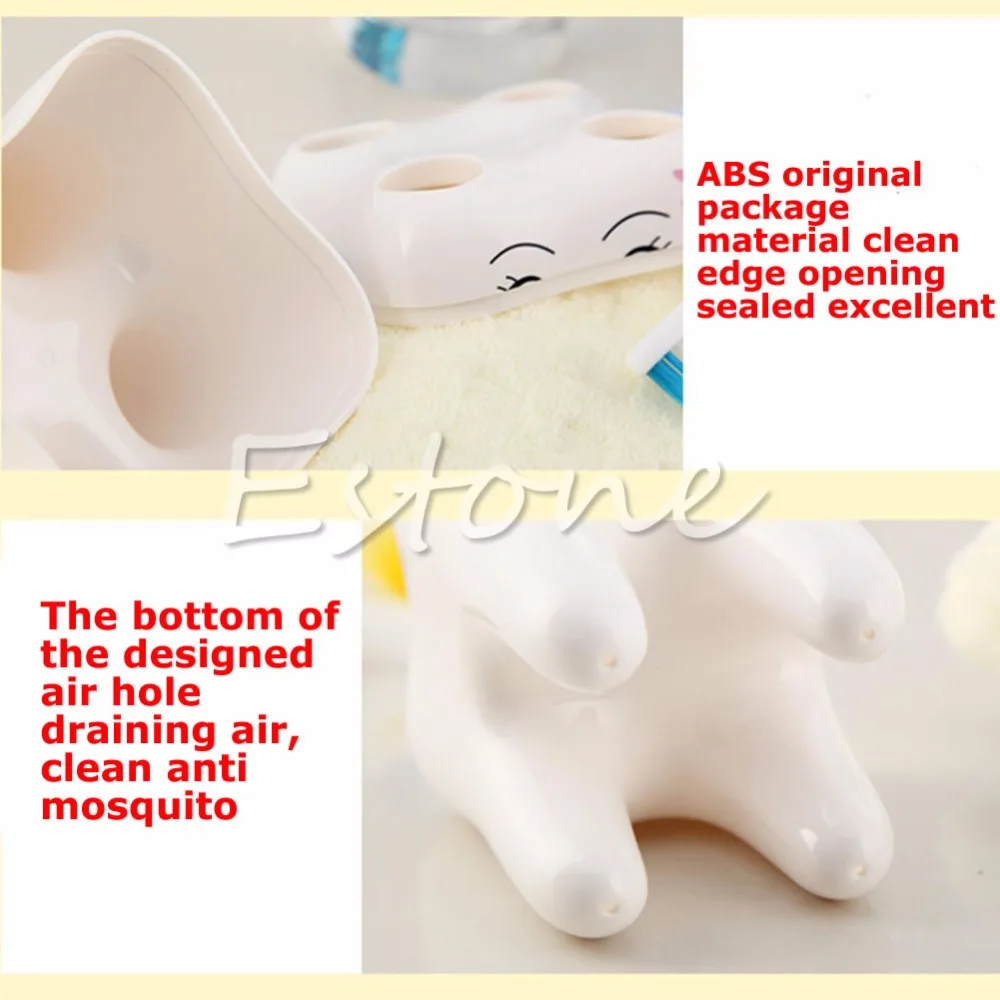 

Lovely Cute 4 Holes Cartoon Tooth Style Design Kid Bathroom Toothbrush Holder