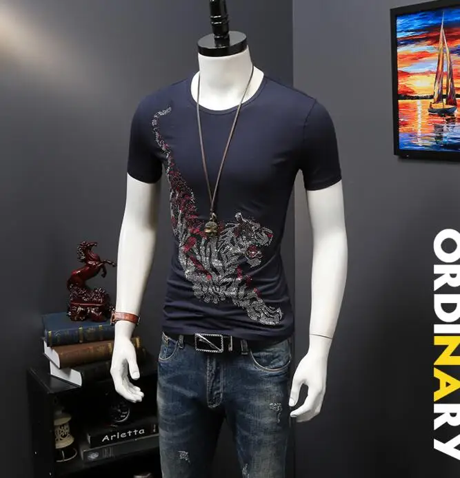 Мужские хлопковые повседневные с коротким рукавом и круглым вырезом|men tops|cotton mentop