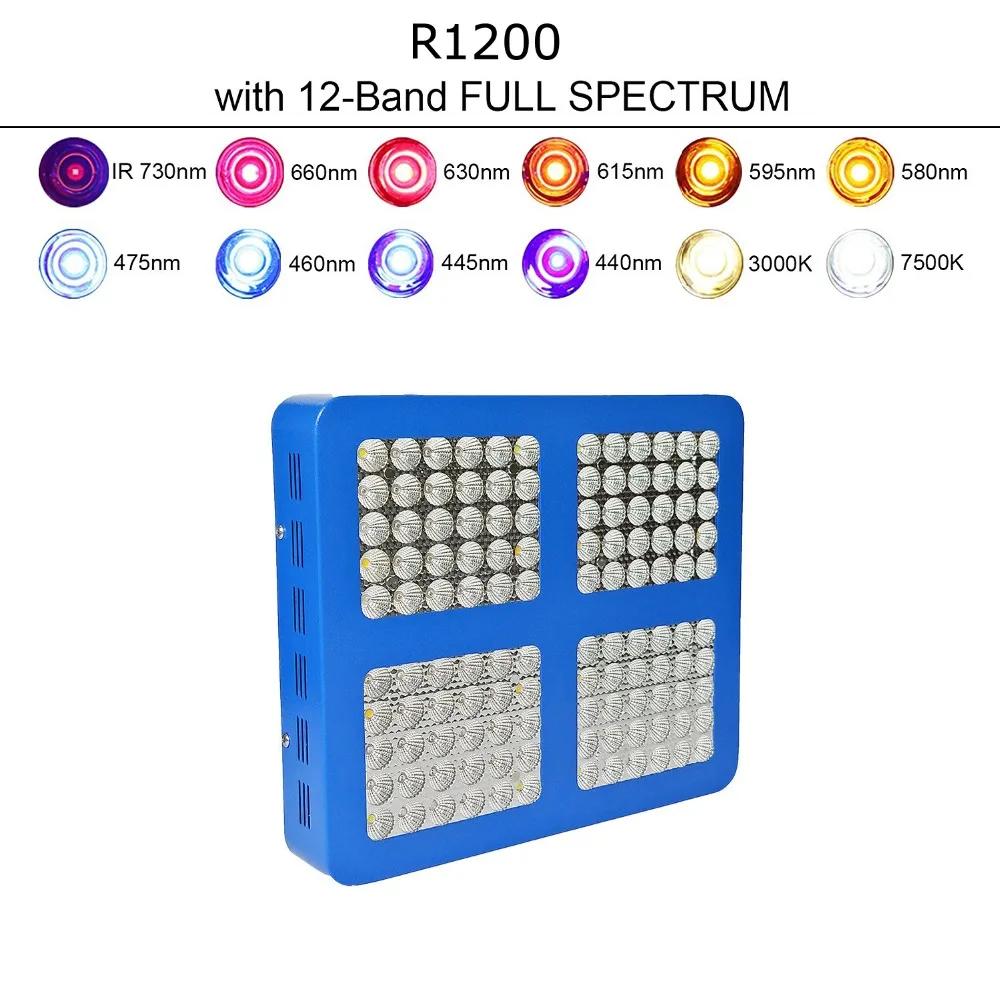 CrxSunny отражатель-серия 1200W светодиодный свет для выращивания полного спектра 380-730nm Светодиодный лампа для выращивания растений с питанием от источника для комнатные растения, овощи и с цветочным узором