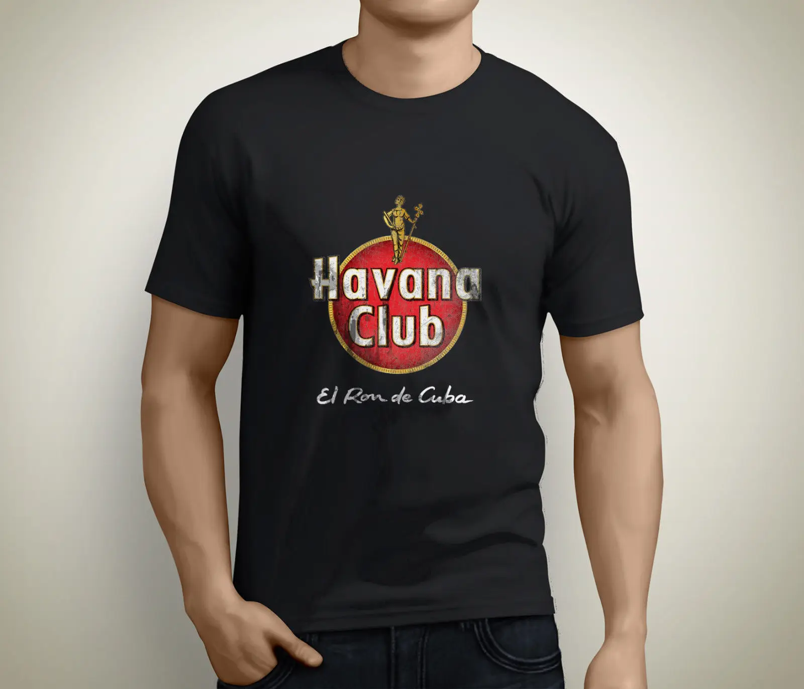 Фото Новые вечерние мужские черные футболки с принтом Гавана клуб Куба DJ Che Guevara Gr