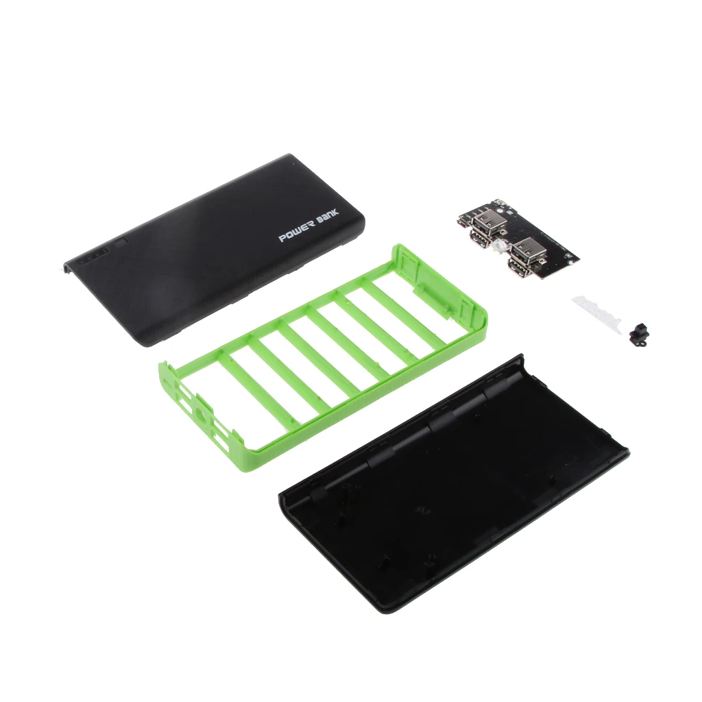 Чехол power Bank Kit 18650 зарядное устройство фонарик для сотового телефона-зеленый