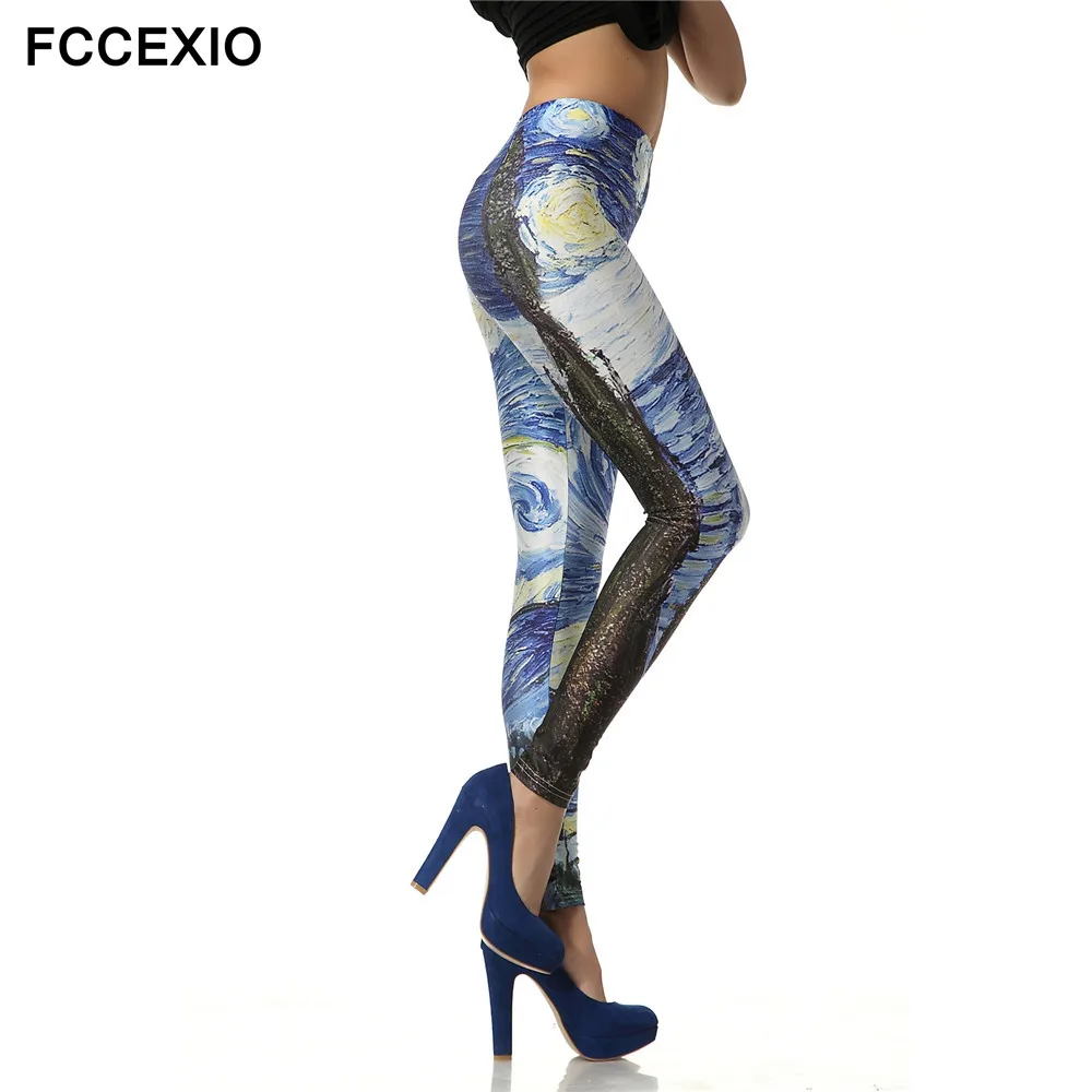 FCCEXIO брендовые облегающие леггинсы с высокой талией женские брюки в европейском