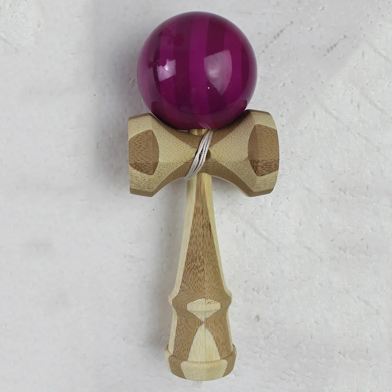 Профессиональные 18 см Kendama деревянные игрушки PU краска полоса бамбуковый узор умелое жонглирование мяч на открытом воздухе жонглирование игры мяч игрушки - Цвет: Color 2