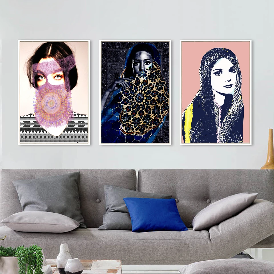 Арабская женщина портрет роспись бриллиантами настенная художественная вышивка