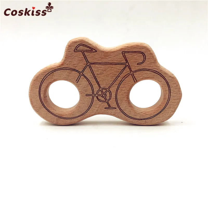 Mordedor de madera de dibujos animados para beb&eacute;, 10 piezas, dentici&oacute;n de beb&eacute; con forma de Animal Natural puro, mordedor de madera para lactancia, juguetes colgantes DIY para ni&ntilde;a-5