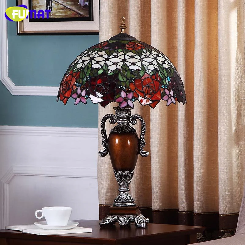 FUAMT Европейский Винтаж Тиффани Арт свет гостиная кровать комната настольные