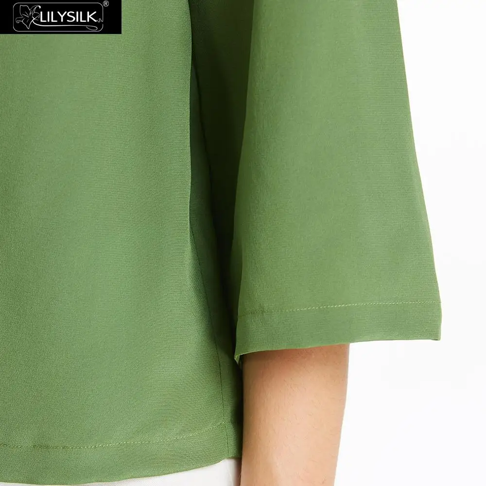 LILYSILK T Shirt 18MM Basic V Neck Silk Lady Free Shipping Clearance Sale |