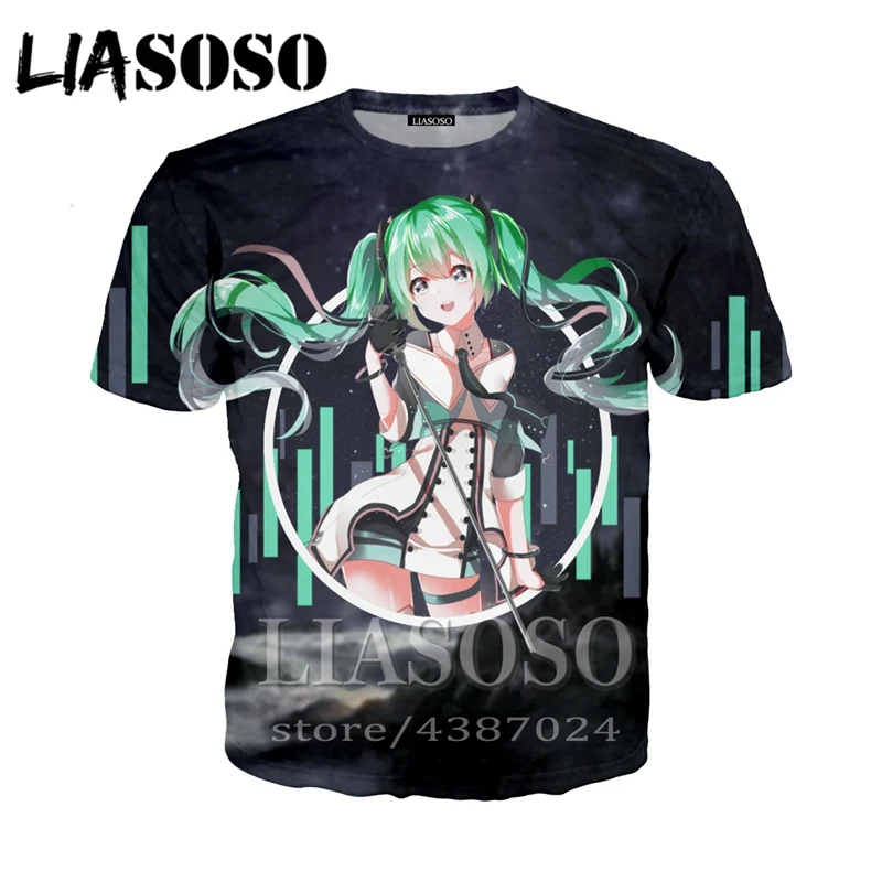 LIASOSO аниме 3d принт футболка для мужчин и женщин Harajuku doki милая Забавная девушка