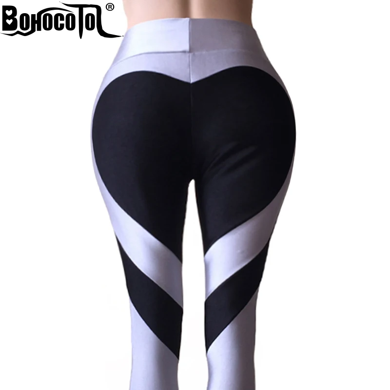 

Bohocotol Tresdin Fashion Women leggings Push Up Ladies Pants Love Heart Black Leggings Casual Pants High Waist Sexy Leggings