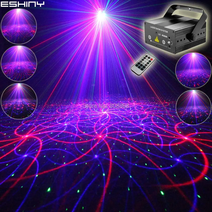 ESHINY мини RGB лазер 2 линзы 12 узоров проектор семейные вечерние бар DJ праздник диско Рождество танец сценический светильник ing светильник N65T157