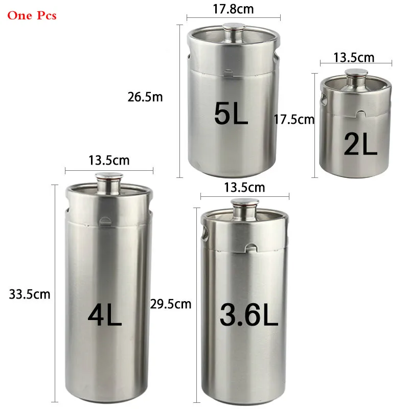2L/3.6L/4L/5L SUS304 мини бочонок для пива портативная пивных бутылок пивной с колпачками