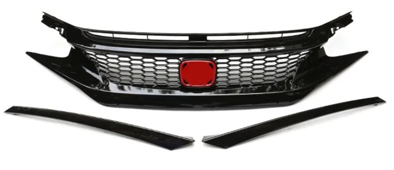 Для Honda Civic 2016 2017 2018 2019 передняя решетка гоночные грили Высокое качество ABS черный