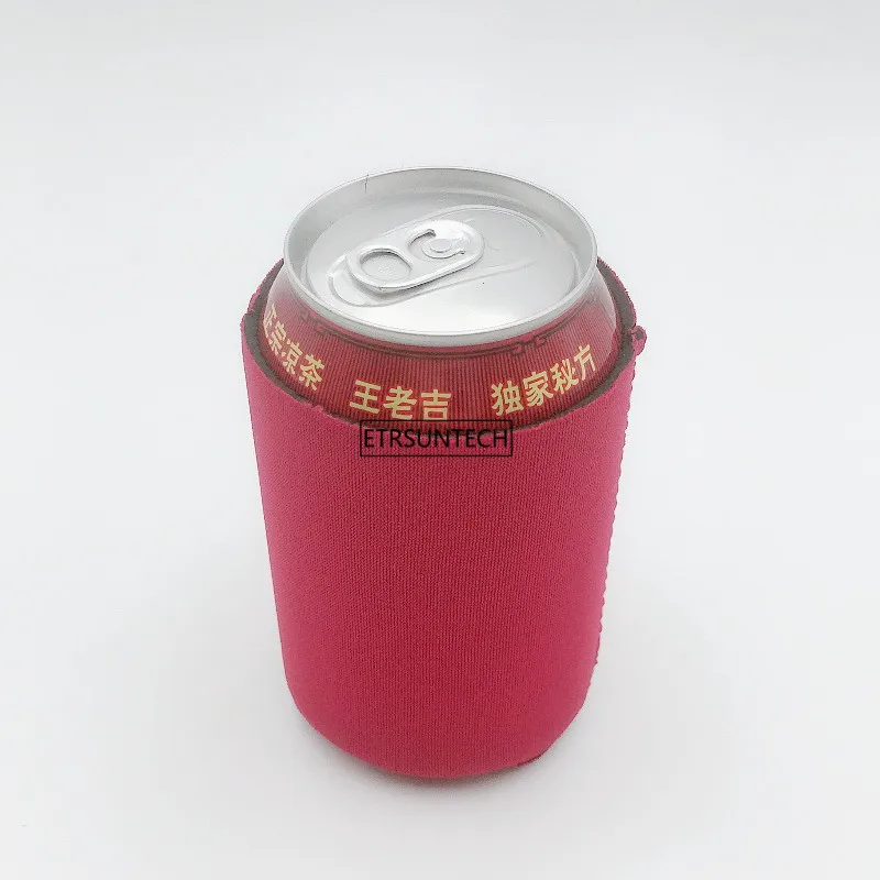winered 12 шт смешанные цвета неопреновый держатель пивная банка, бутылка кулер для пикника Сумки для вина пищевые банки Свадебные школьные Вечерние - Цвет: winered