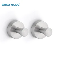 2 pcs smartloc stainless steel wall mounted hook towel coat bathroom hanger clothes hooks hanging storage organizer accessories