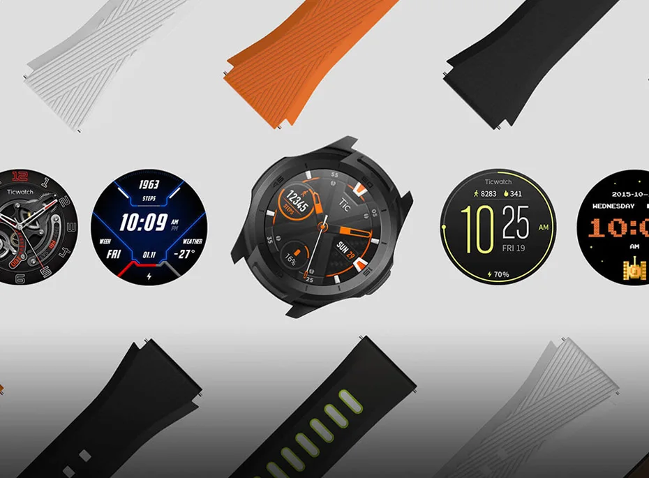 [Сток] Global Ticwatch S2 носить ОС Google Смарт часы Bluetooth wifi 5ATM водонепроницаемые Смарт-часы трекер сердечного ритма здоровья
