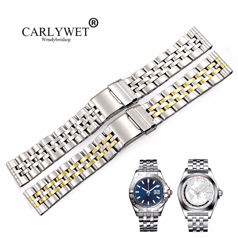 Ремешок CARLYWET из нержавеющей стали для часов сменный Браслет Super Ocean1884 Seiko Panerai