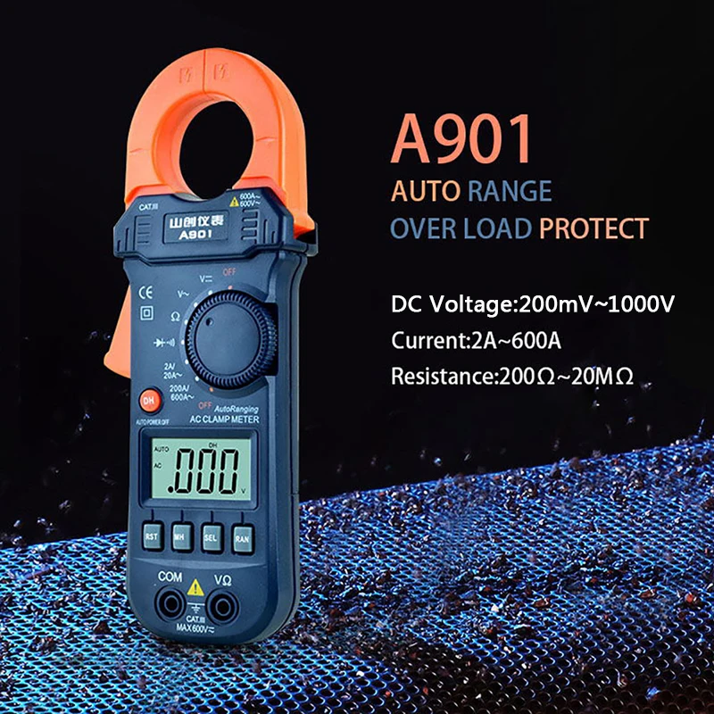 HONEYTEK клещи мультиметр Ампер клещи защита от перегрузки DC/AC 600A вольтметр измеритель тока Сопротивление Емкость Амперметр