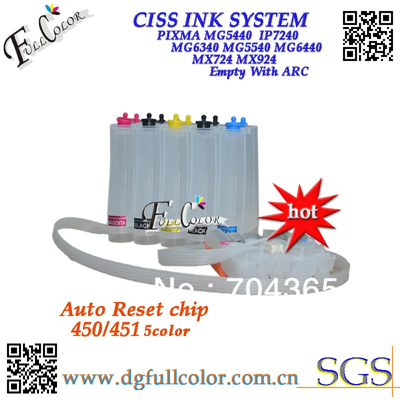

Free shipping 450 451 CISS Ink System with ARC Chip For Canon PIXMA MG6340 MG7140 Printer CISS 6COLOR