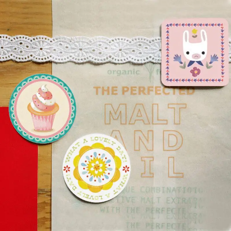 Милая винтажная бумажная наклейка с животными для девочек Романтическая любовь