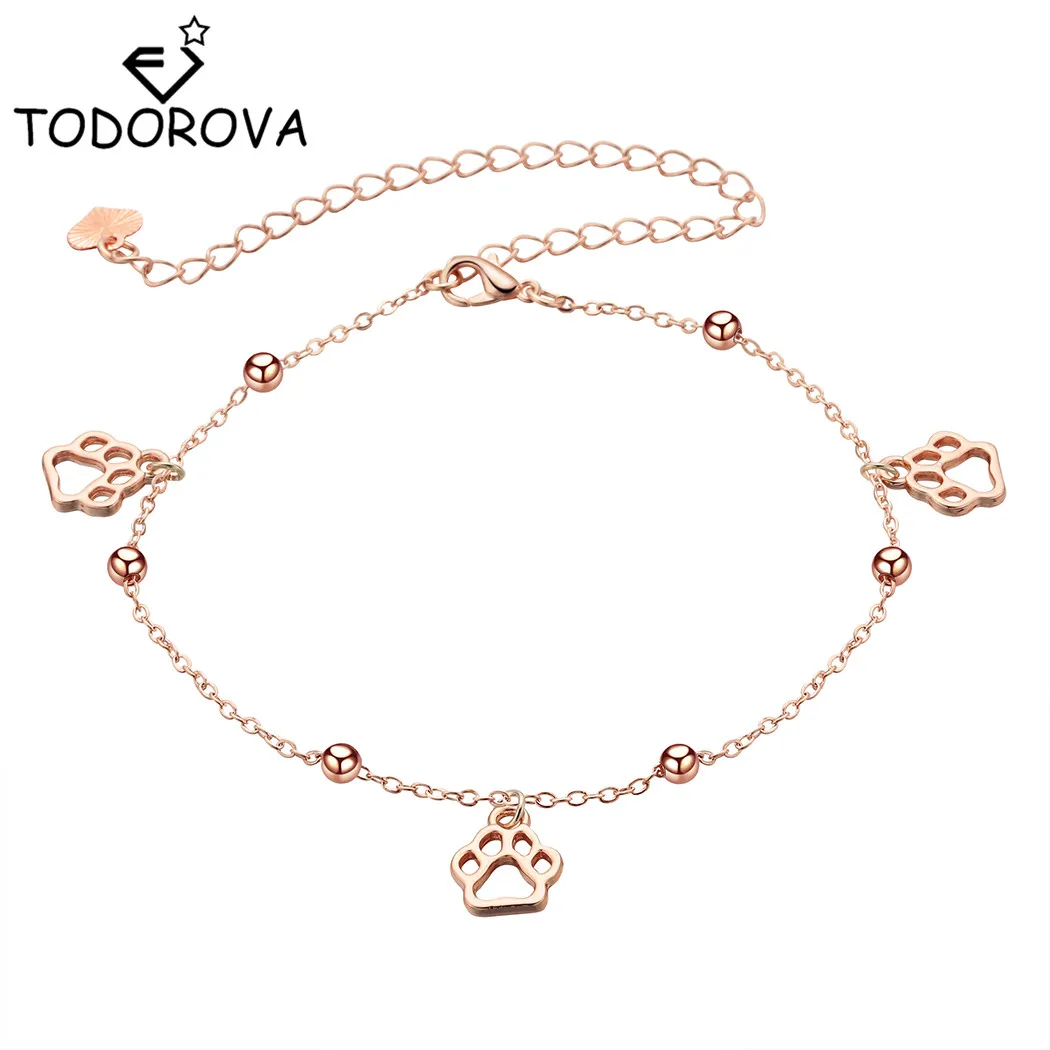 Todorova Animal Pet Paw Print ножной браслет с цепочкой для ног летний Подвеска щиколотки Tassel