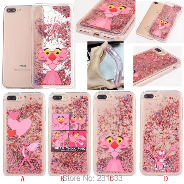 С ку 3D Розовая пантера жидкий зыбучий песок Блестящий Мягкий чехол из ТПУ для Iphone