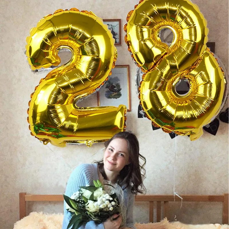 Большие 40 дюймовые шары с цифрами из розового золота для 1 го дня рождения декор