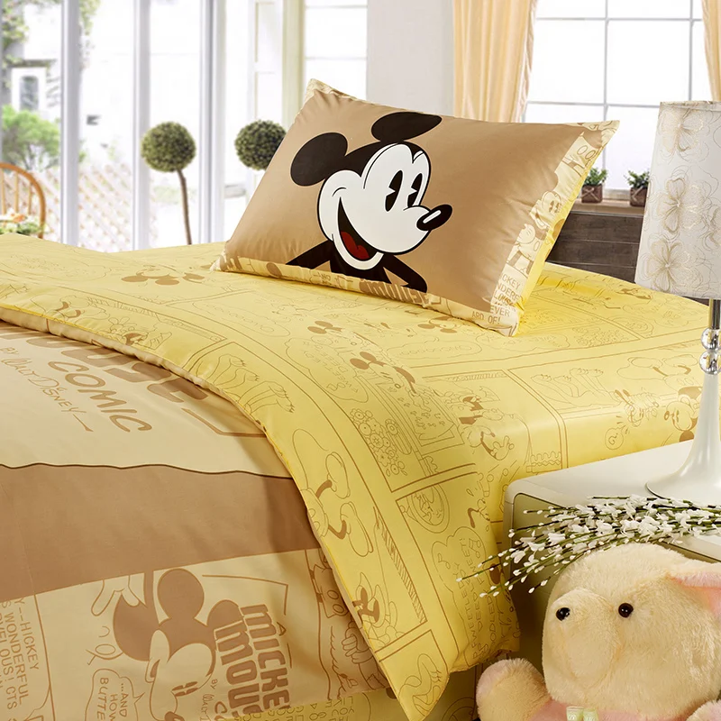 DISNEY бренд Микки Маус желтый постельных принадлежностей 100% из хлопка с рисунком