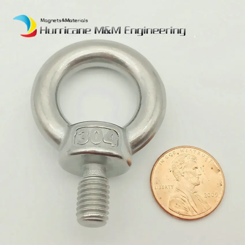 10 шт. M3 M4 M5 M6 M8 M10 M12 M20 M30 подъемный болт крючок 304 нержавеющая сталь подъемные детали резьбовое соединение|lifting