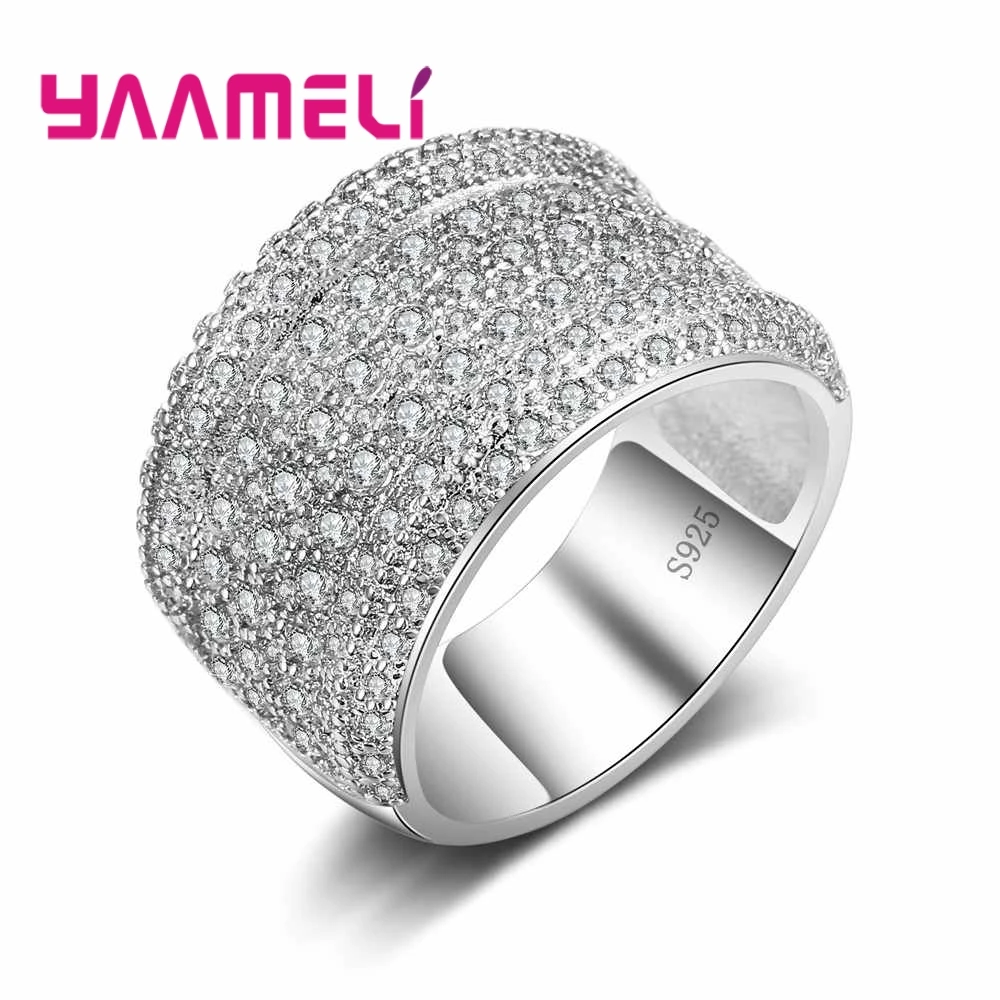 Женское и мужское кольцо из серебра с микрозакрепкой|micro pave|cubic zircon925 sterling silver jewelry