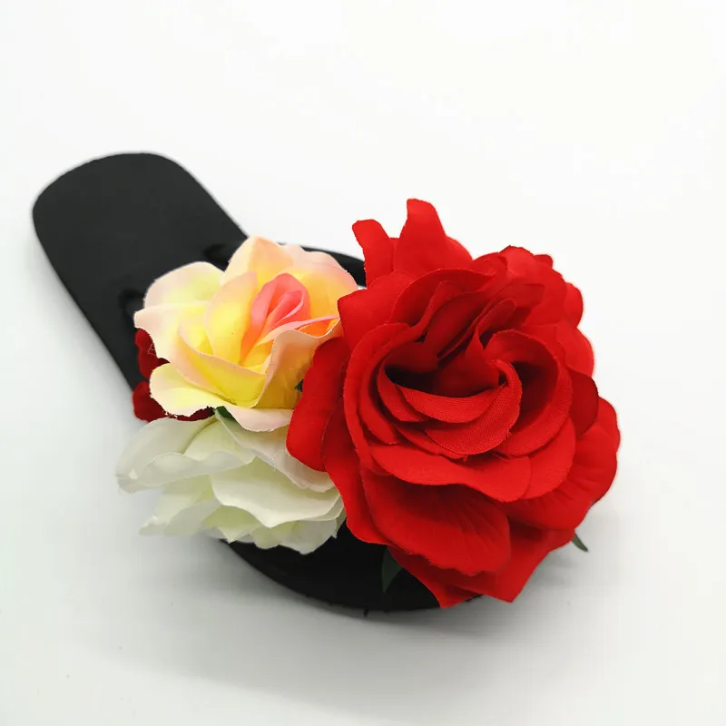 HAHAFLOWER/летние домашние или уличные тапочки; домашняя обувь; женские тапочки; нескользящие шлепанцы с розовыми цветами; Размеры 35-45