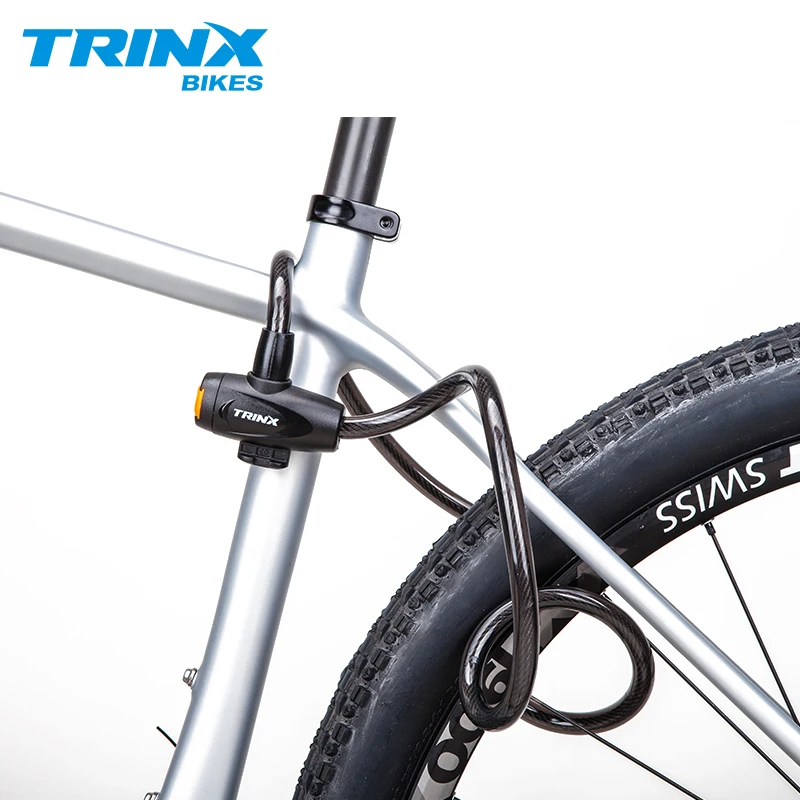 Антикражный велосипедный замок TRINX 1 2 м безопасный из стальной проволоки для