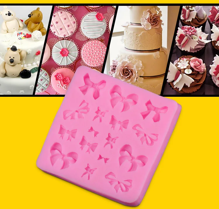 Мини бантом помадка силиконовые формы Шоколад Плесень Конфеты смолы средства