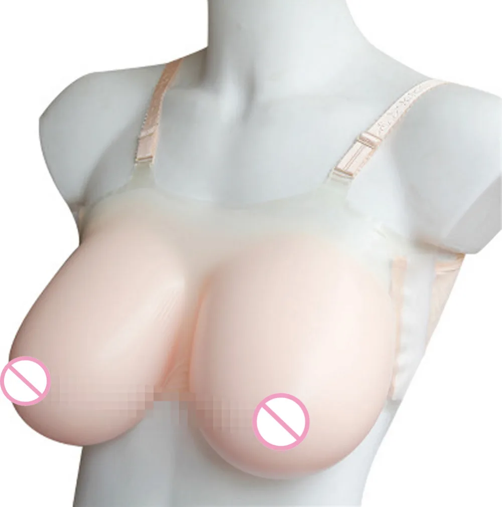 

2 in 1 Sexy Fake Boobs Silicone Breast Forms E Cup Crossdresser Bra Ajusen For Transgender Shemale Crossdresser