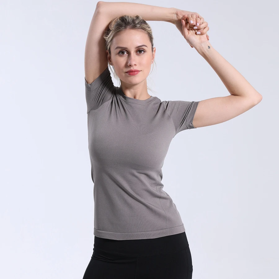 Фото YWBIN женская спортивная одежда Топ Фитнес женский трикотаж бесшовные короткий YWBIN женская спортивная одежда Топ Фитнес женский трикотаж бесшовные короткий