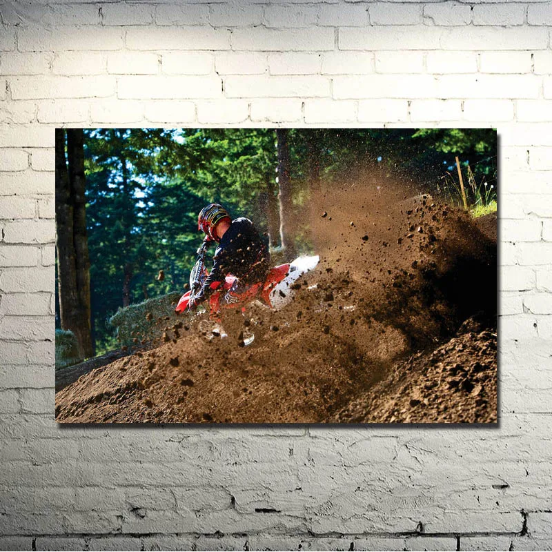 DIRT BIKE JUMP Искусство Шелковый плакат 13x20 24x36 дюймов картина на спортивную тематику
